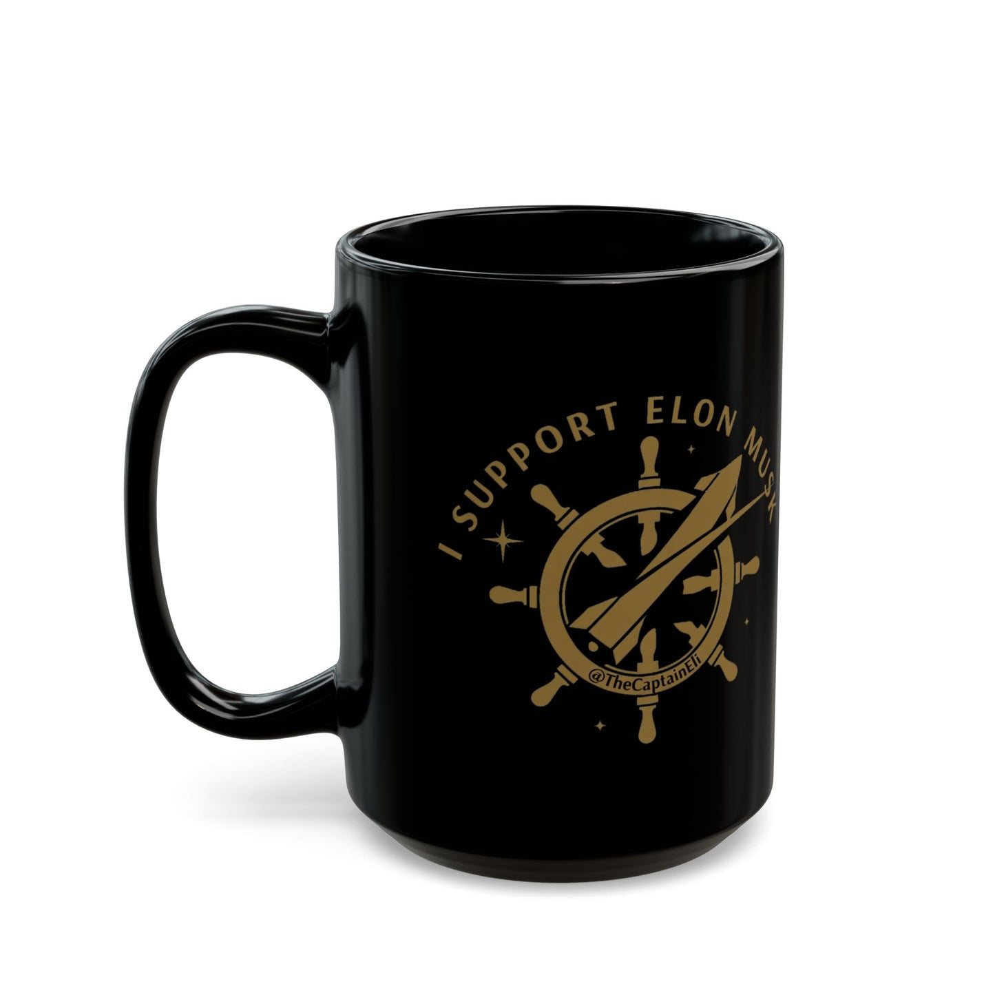 TCE16 - TheCaptainEli Black Ceramic Mug (15oz)