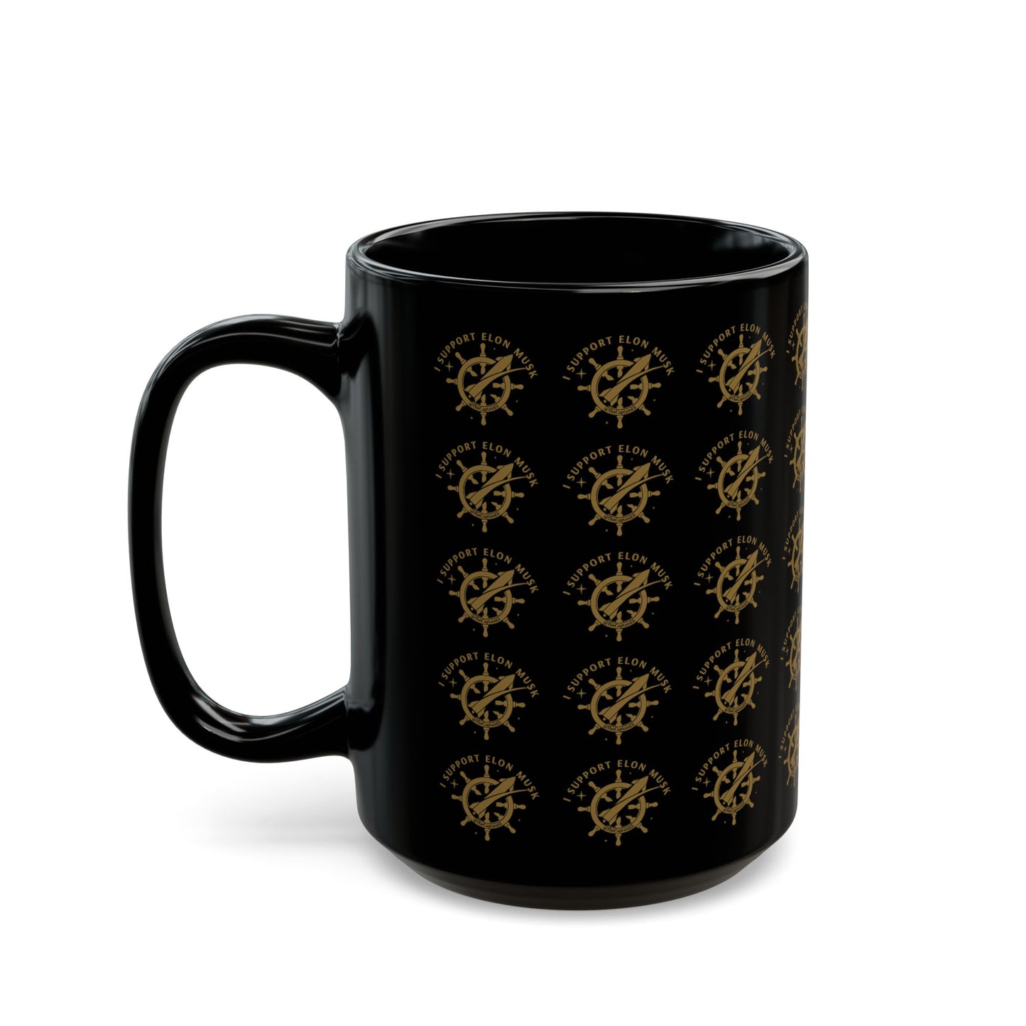 TCE06 - TheCaptainEli Patterned Black Ceramic Mug (15oz)
