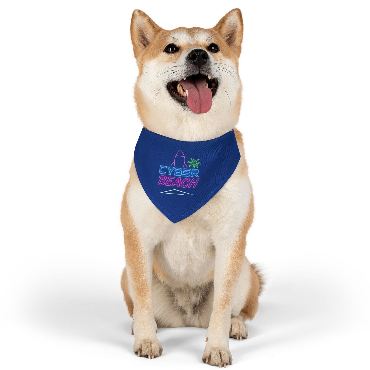 CB07BE - Cyber Beach Pet Bandana Collar (Blue)