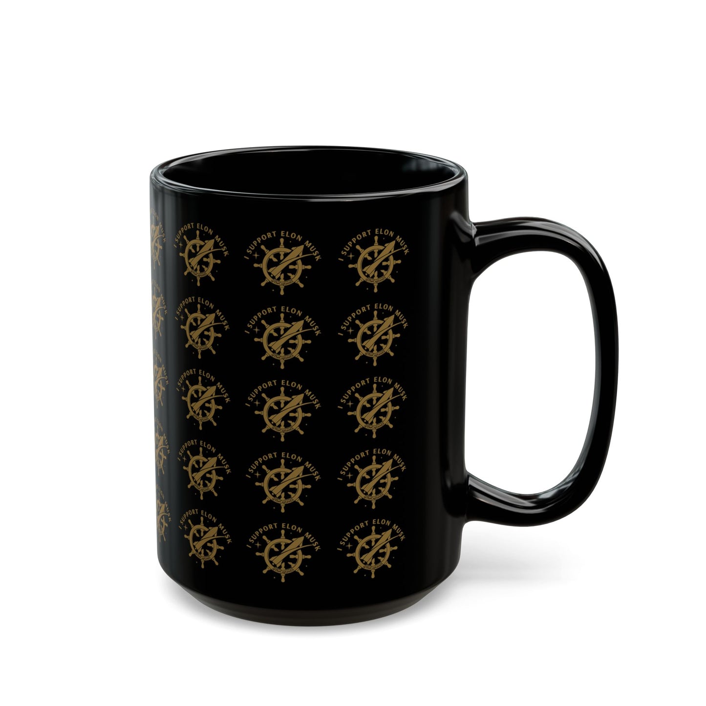 TCE06 - TheCaptainEli Patterned Black Ceramic Mug (15oz)