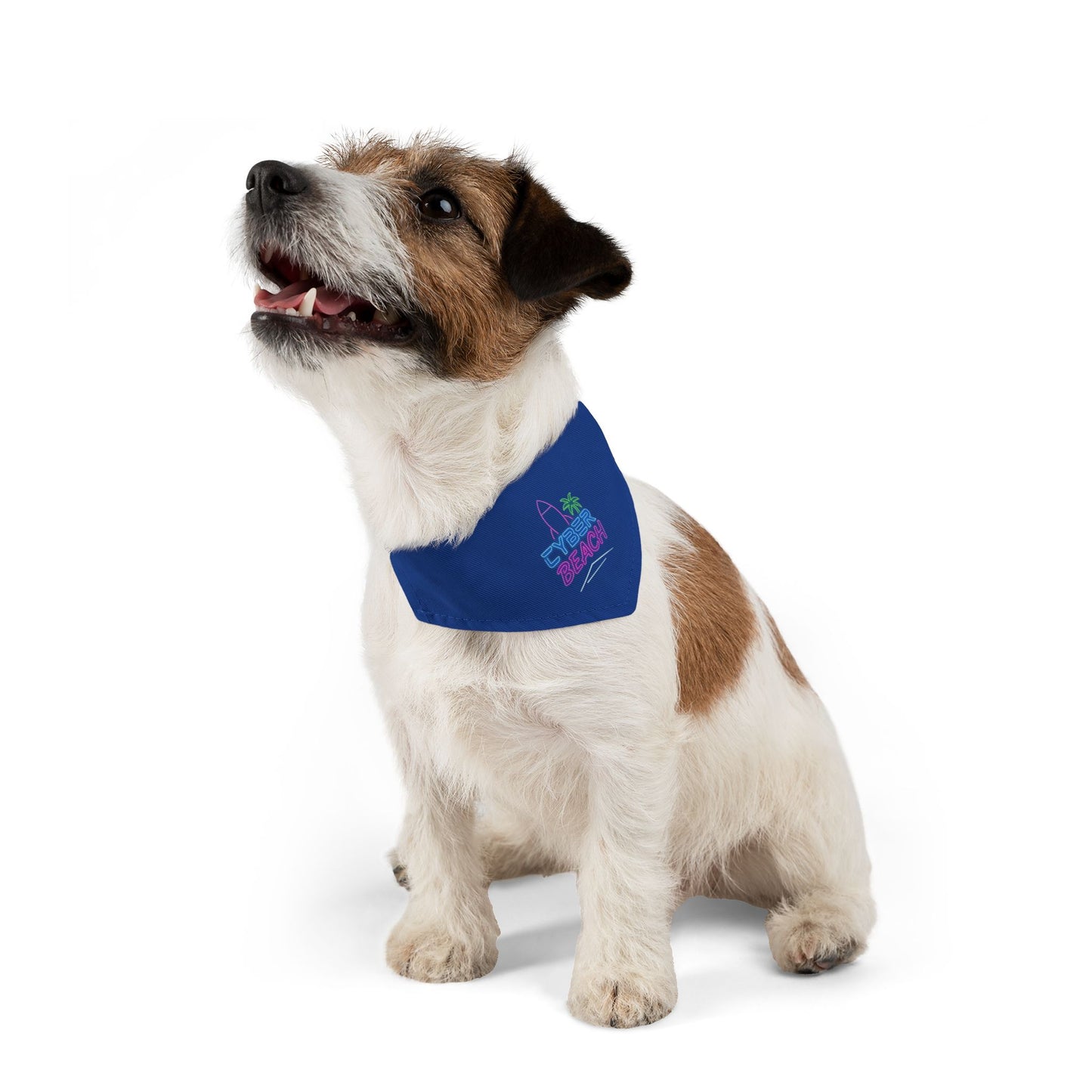 CB07BE - Cyber Beach Pet Bandana Collar (Blue)