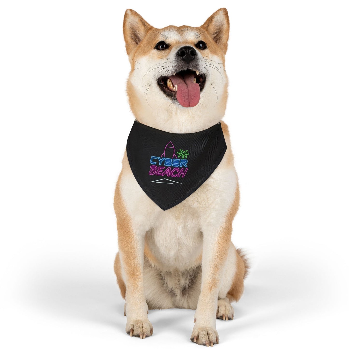 CB07BK - Cyber Beach Pet Bandana Collar (Black)