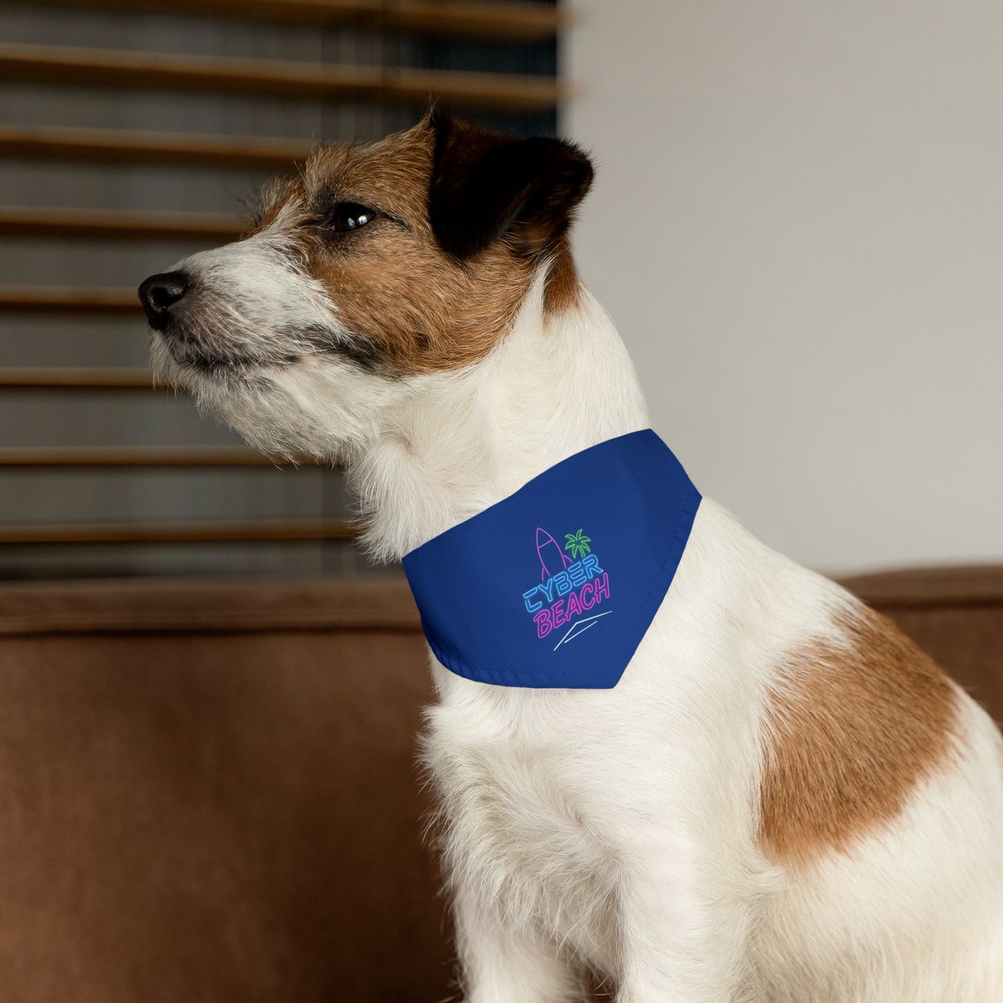 CB07BE - Cyber Beach Pet Bandana Collar (Blue)