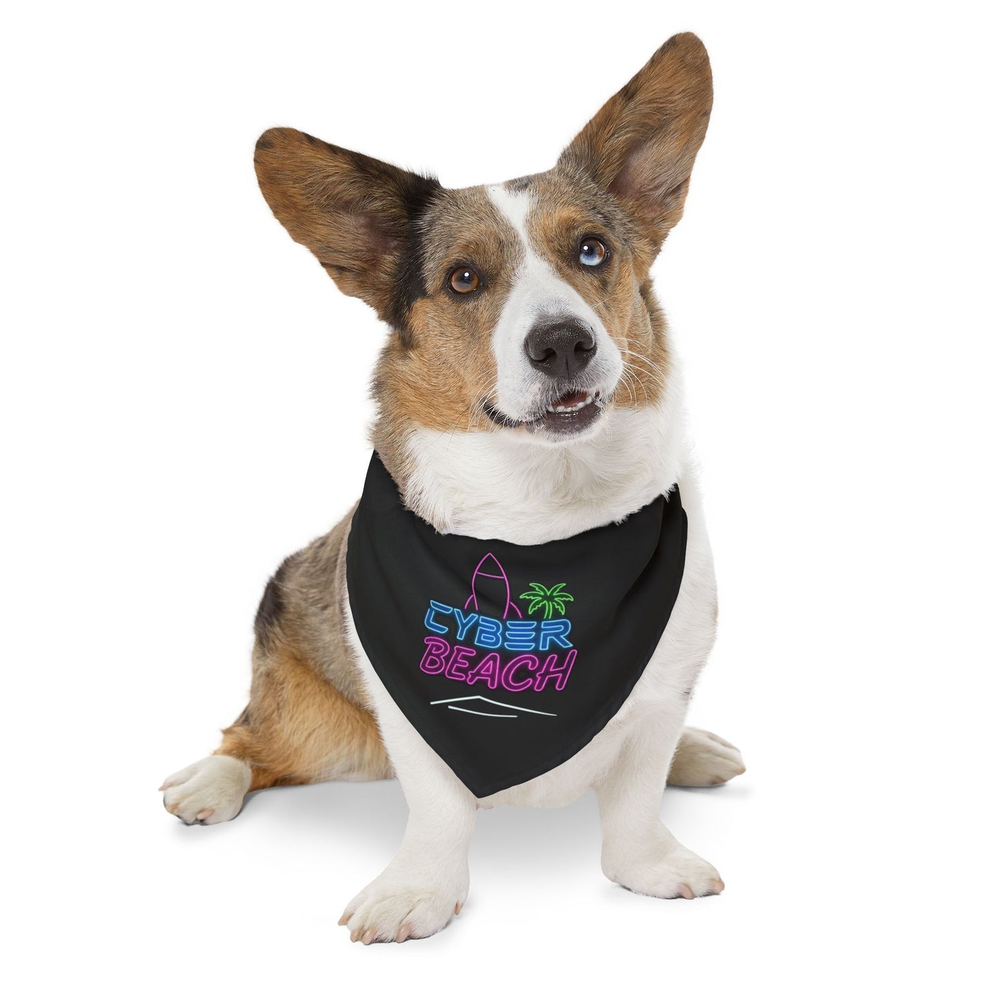 CB07BK - Cyber Beach Pet Bandana Collar (Black)