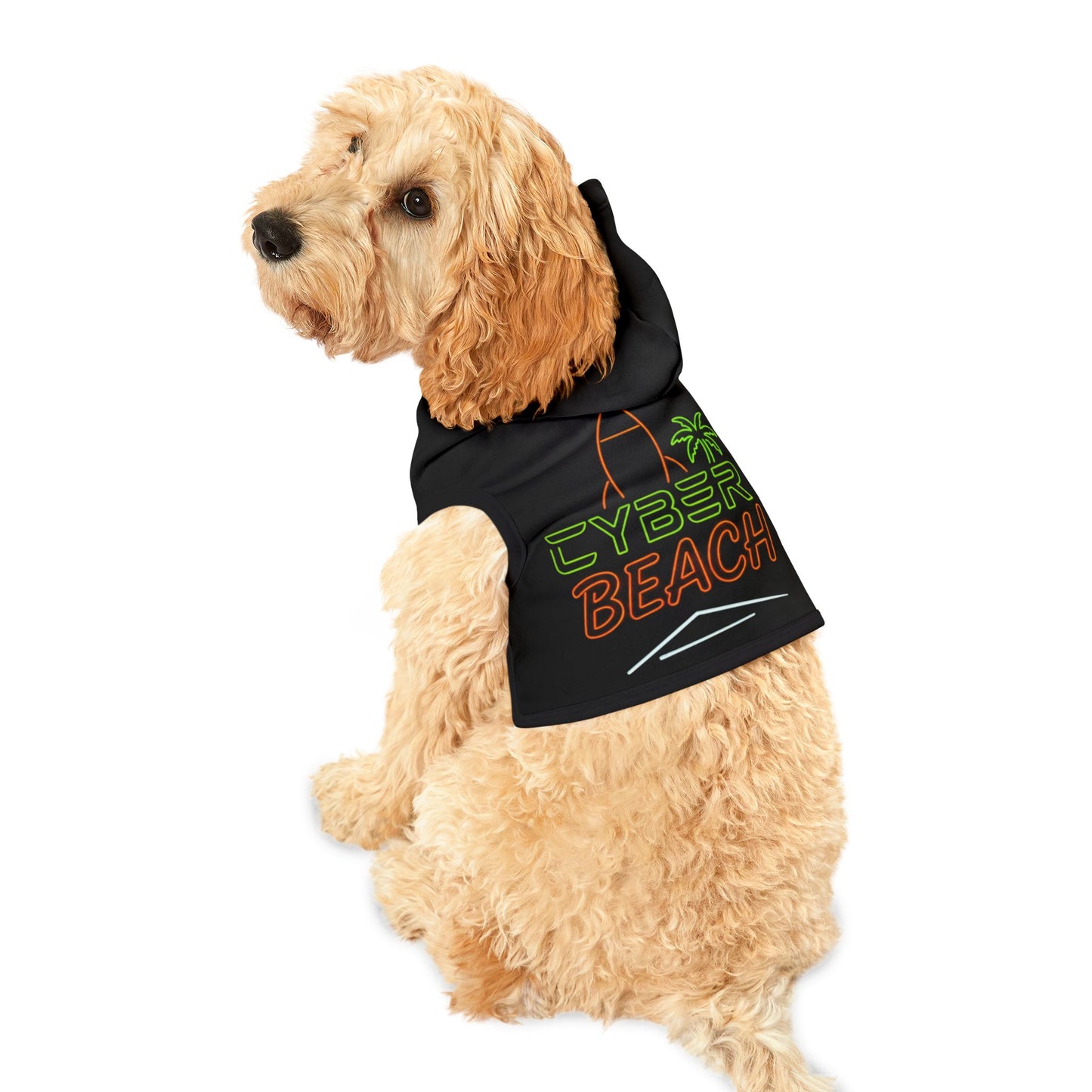 CB04BKOG - Cyber Beach Pet Hoodie (Black w/ Orange/Green Logo)