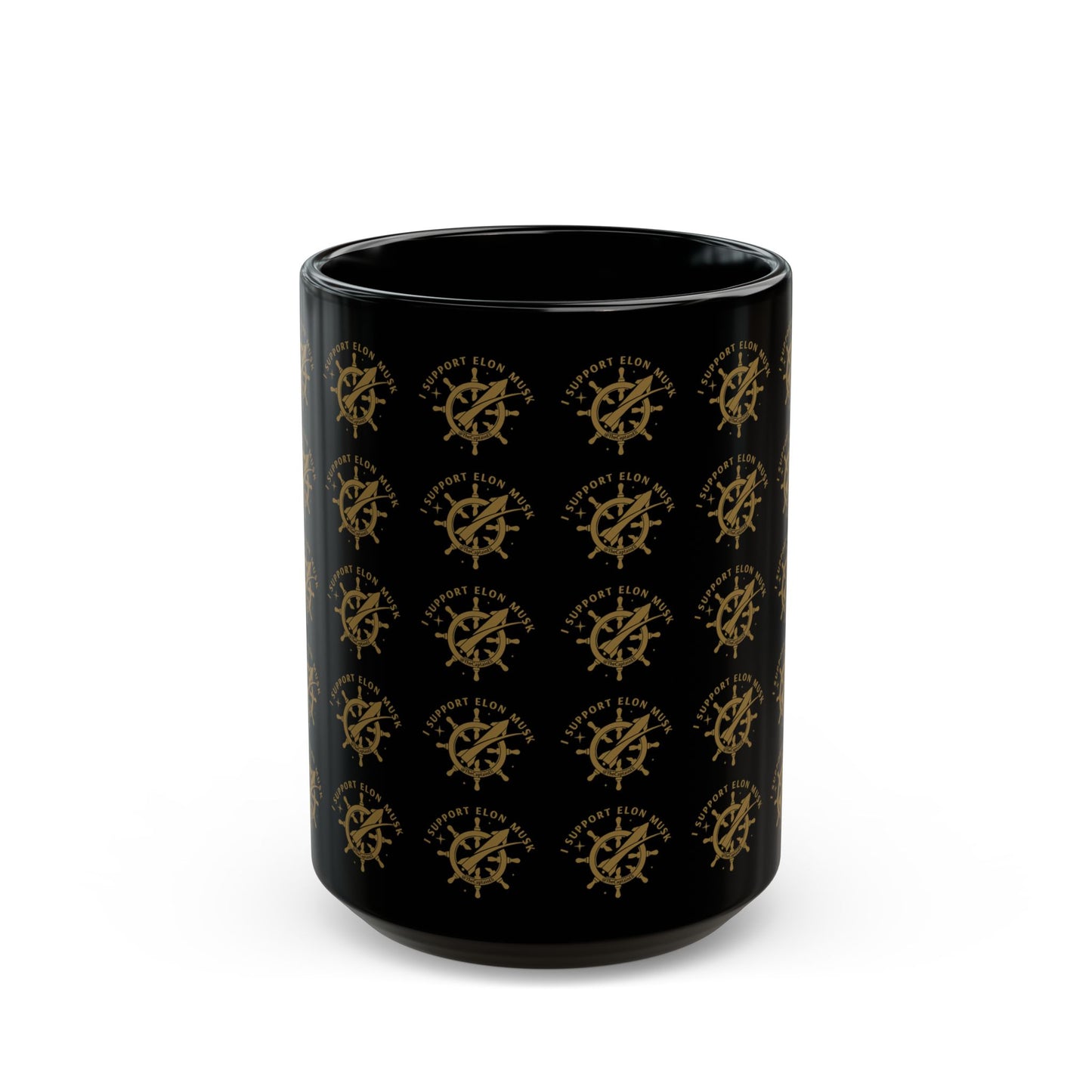 TCE06 - TheCaptainEli Patterned Black Ceramic Mug (15oz)