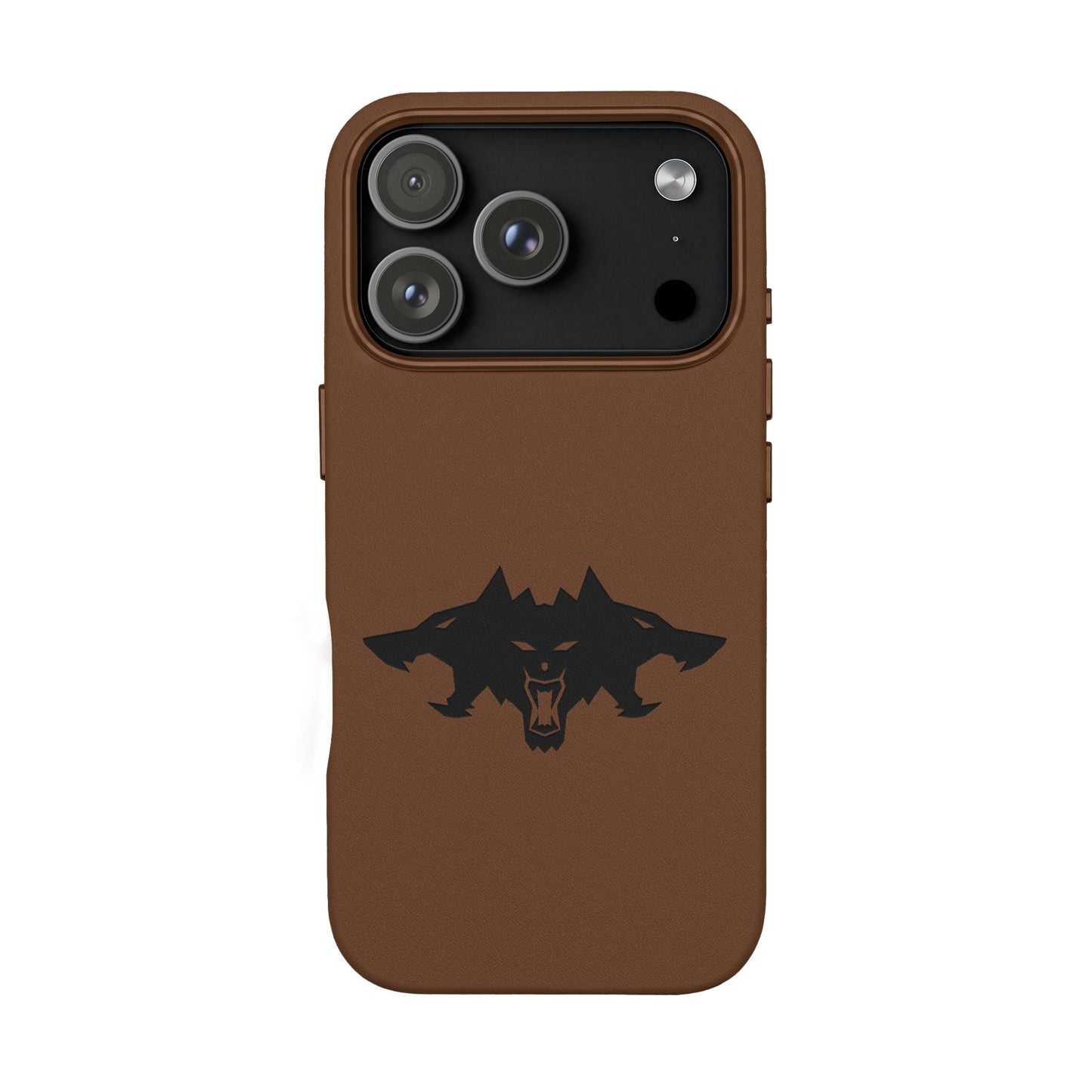 CTTRI09 - Cerberus Engraved PU Leather iPhone Case